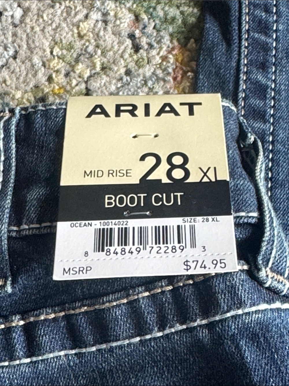 ARIAT MID RISE BOOTCUT WOMENS JEANS IN SZ 28 XL…NWT…INSEAM 37”. - Picture 2 of 8